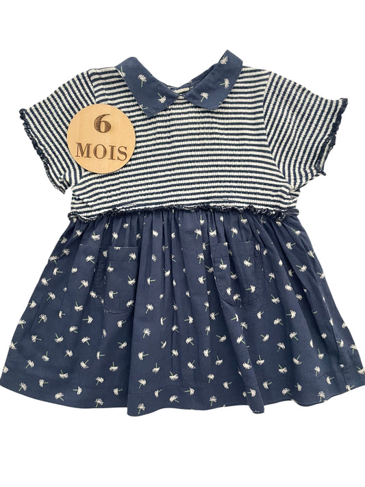 Robe bleu-marine, à col, Catimini