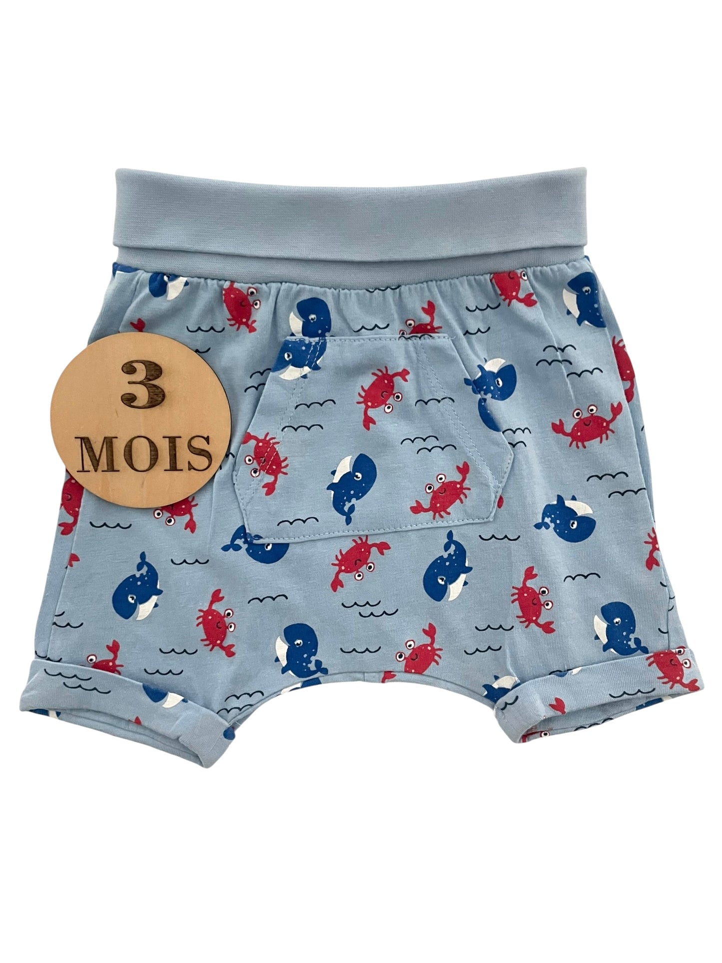 Short coton bleu gris, Ergee