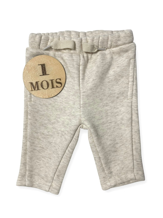 Jogging crème doublé polaire, Kiabi