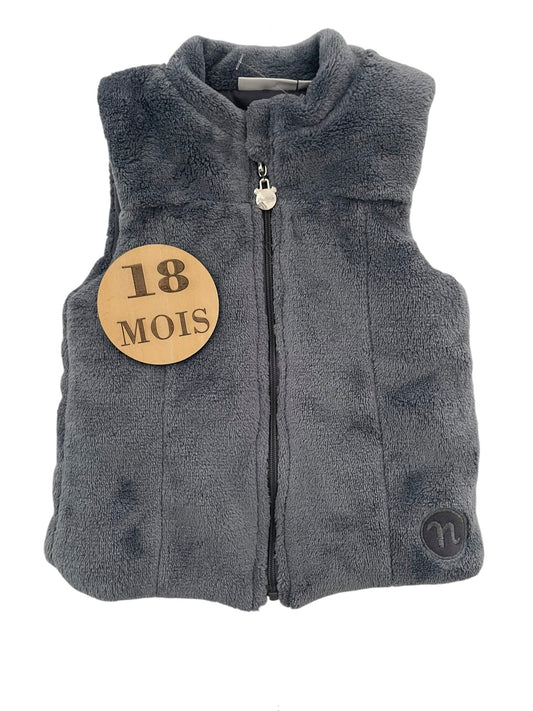 Gilet épais, fausse fourrure, gris, Noukie’s (état neuf)