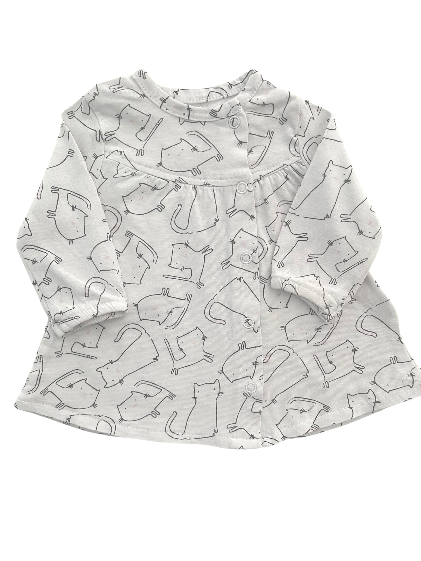 Robe / tunique blanche, chat, Vertbaudet