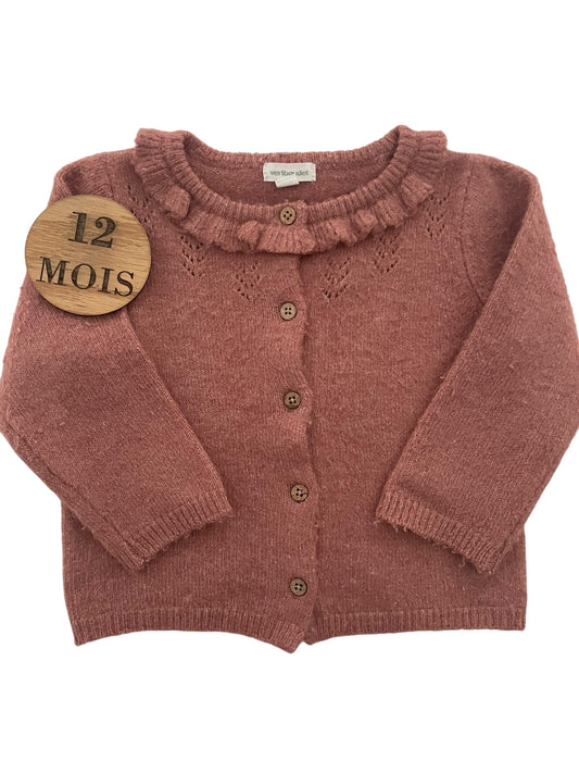 Gilet vieux rose, Vertbaudet