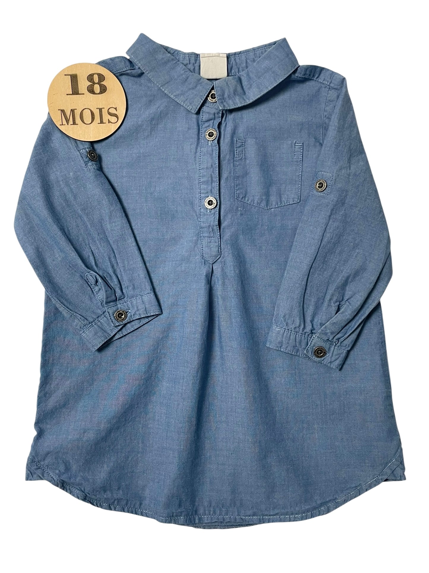 Robe chemise couleur jean, H&M