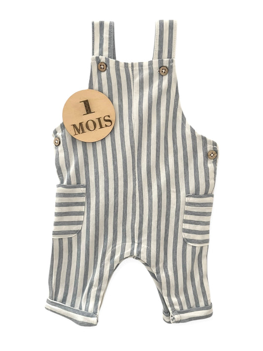 Salopette légère en toile, rayée