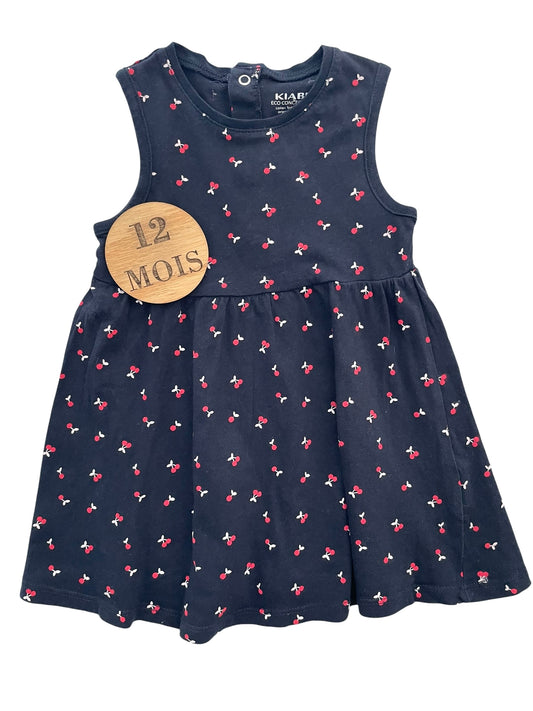 Robe bleu-nuit, cerises, Kiabi
