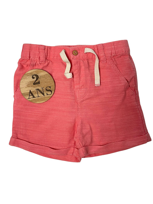 Short effet lin, rose, TEX