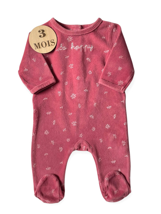 Pyjama velours rose, so happy, Gémo