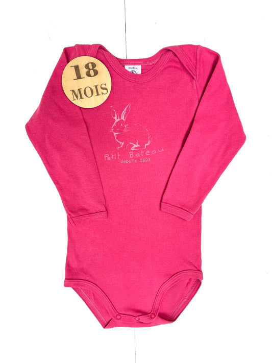 Body rose lapin, Petit Bateau