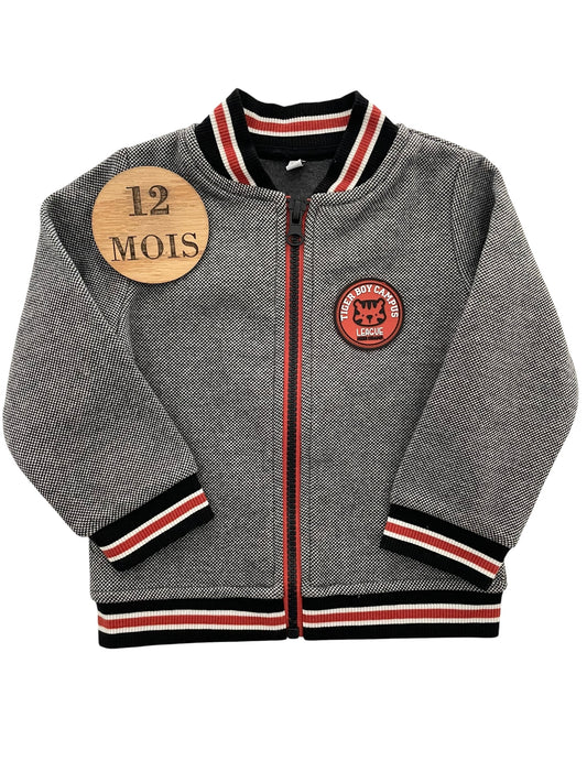 Gilet col rond, gris