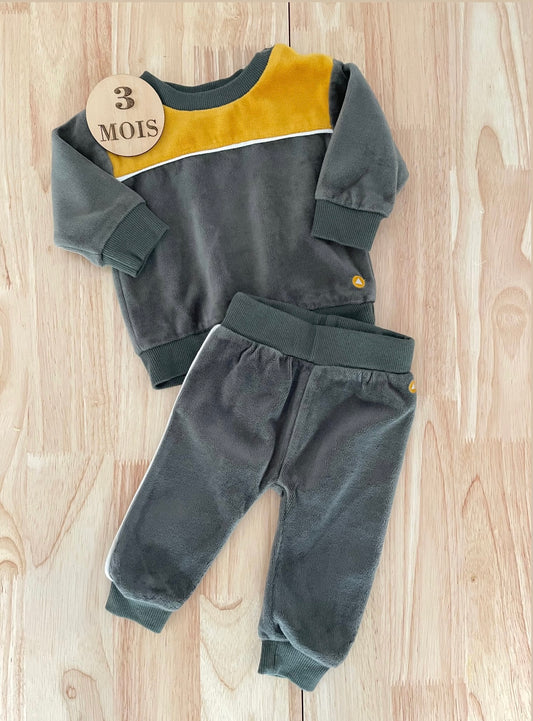 Ensemble jogging velours, kaki, Zeeman