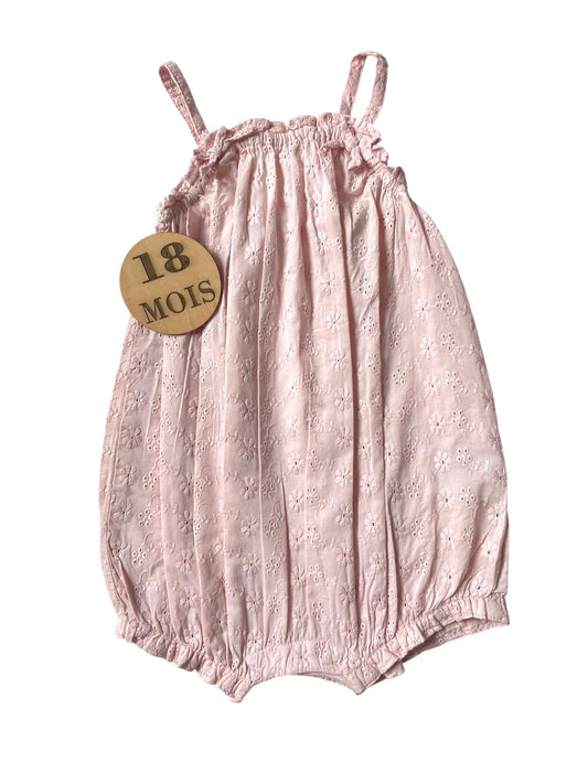 Combishort / Barboteuse, ajourée, rose, H&M