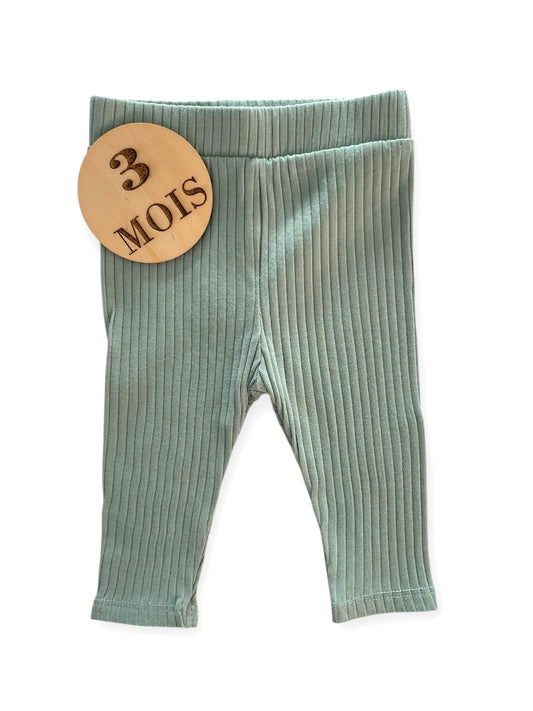Legging côtelé, vert d’eau, Kiabi