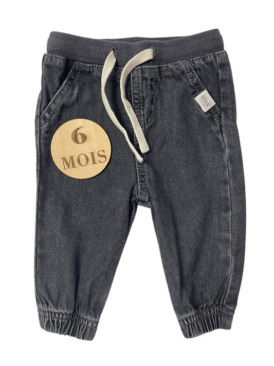 Jean gris foncé, taille élastique, Kiabi
