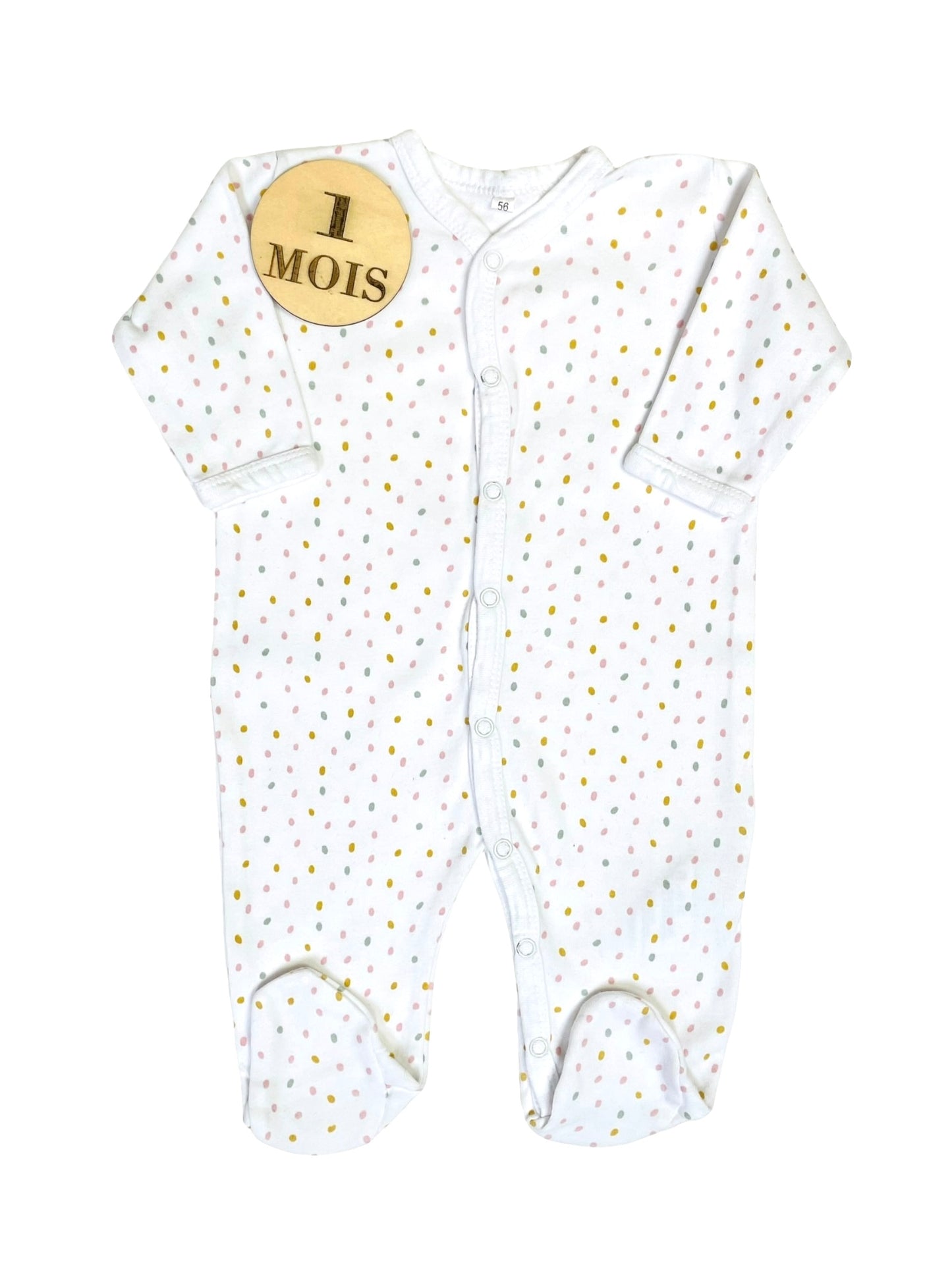 Pyjama coton blanc à pois