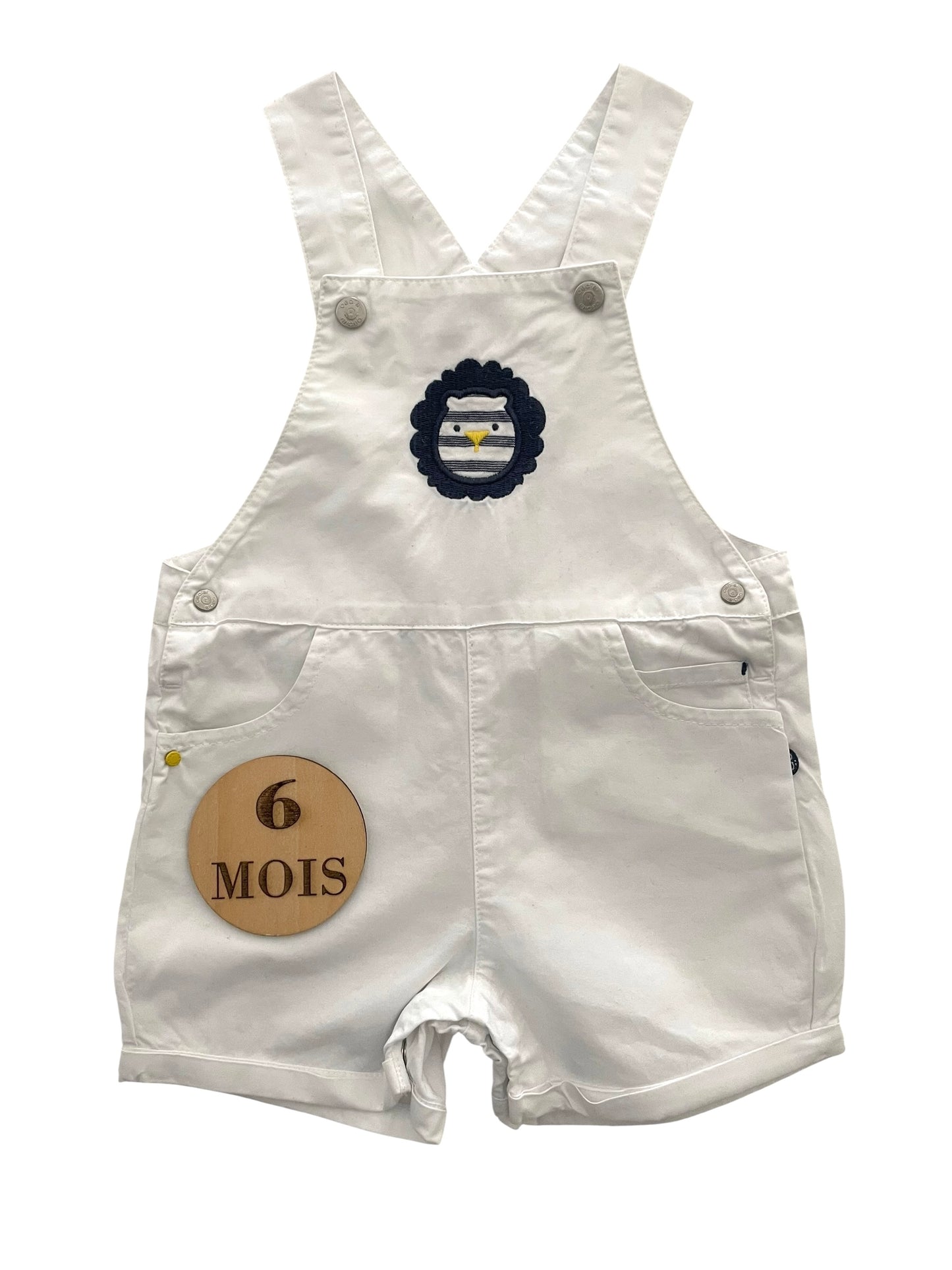 Salopette en toile, blanche, Obaibi