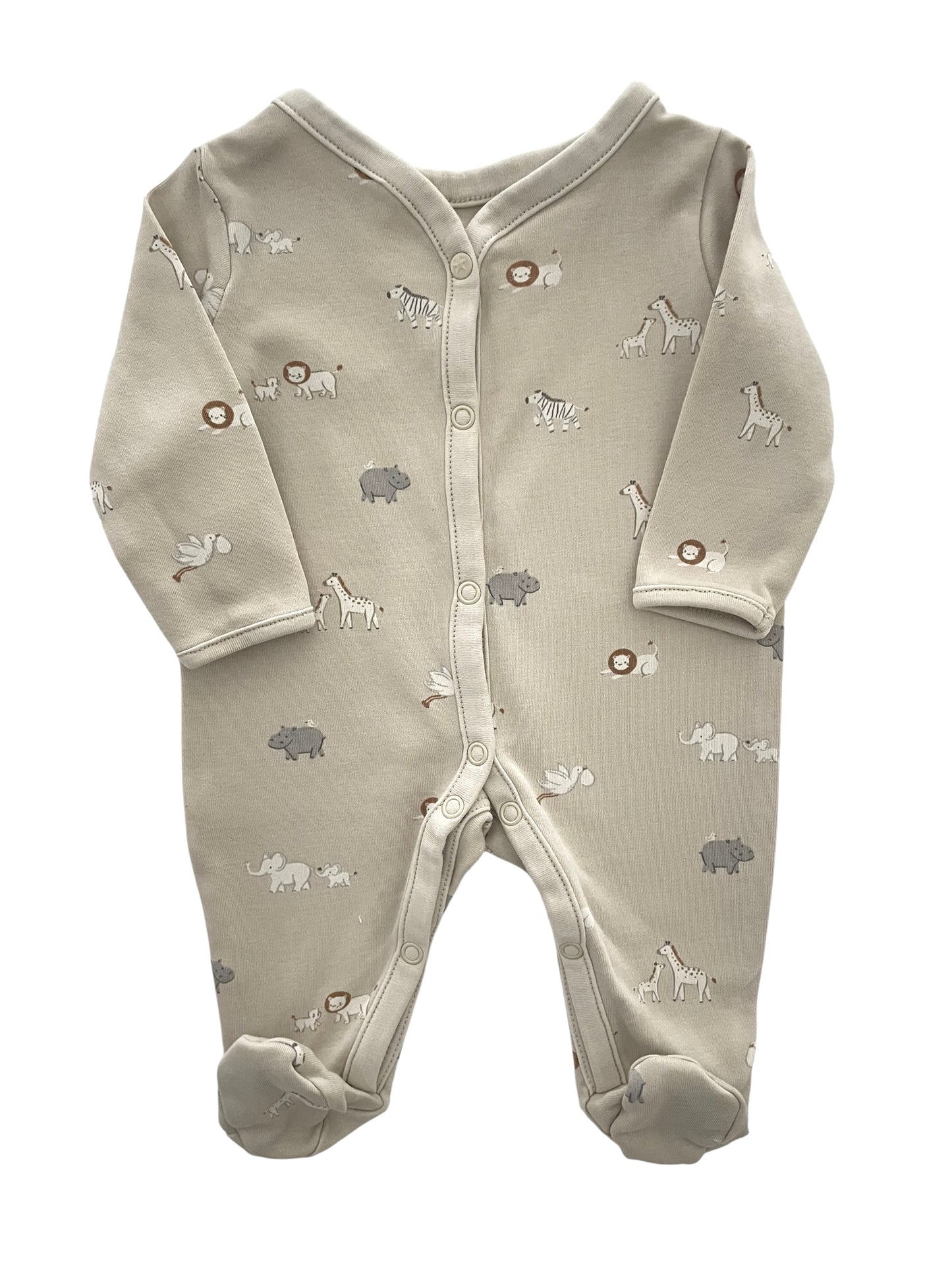 Pyjama coton gris/ beige, animaux, C&A