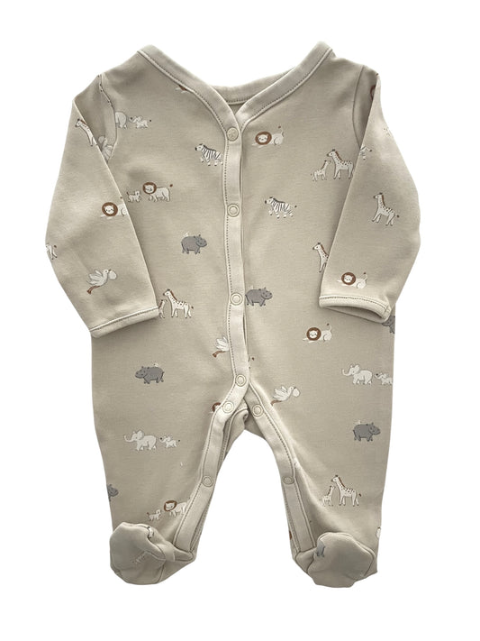 Pyjama coton gris/ beige, animaux, C&A