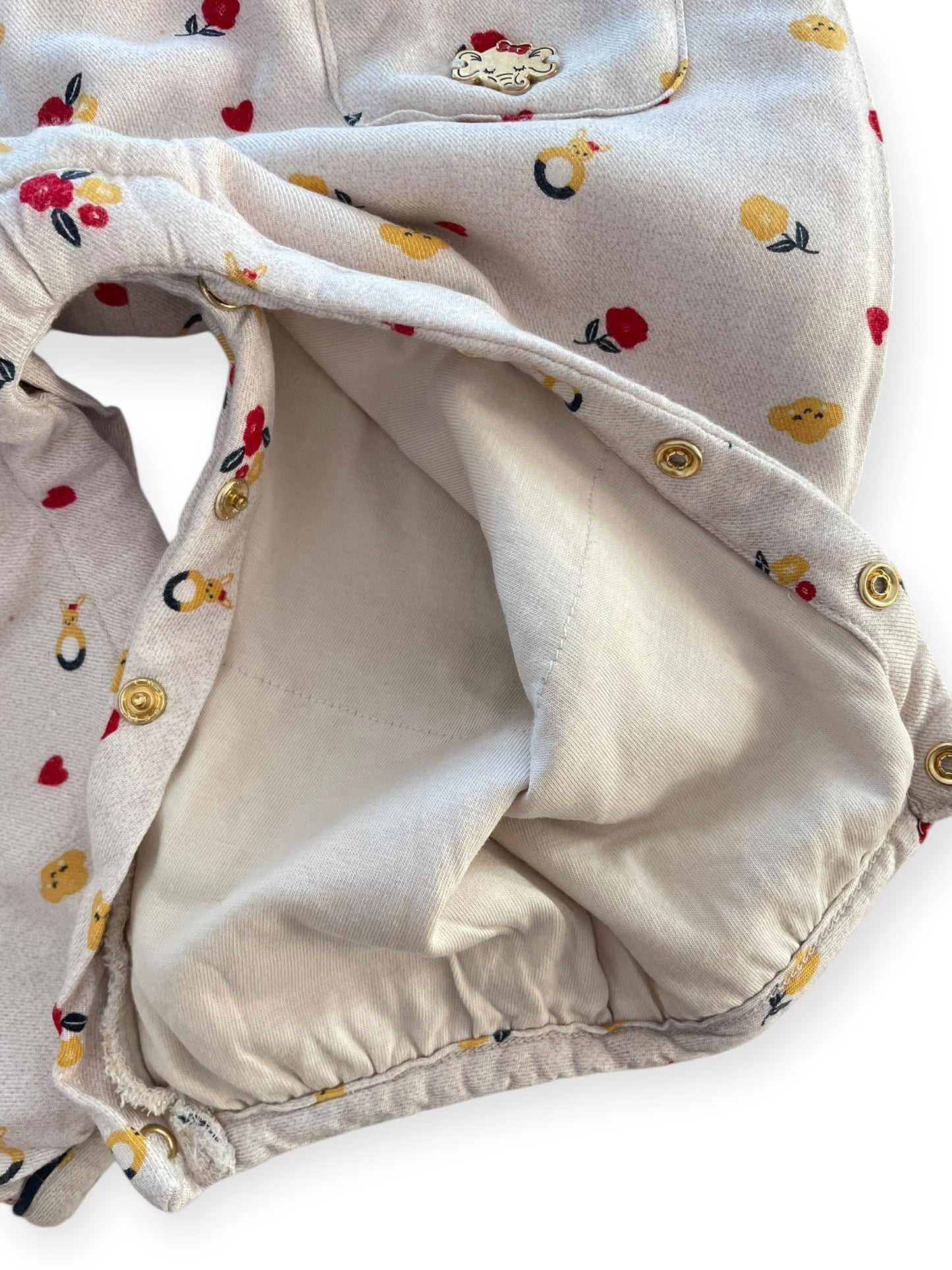 Salopette écrue fleurie, doublure molleton, Sergent Major