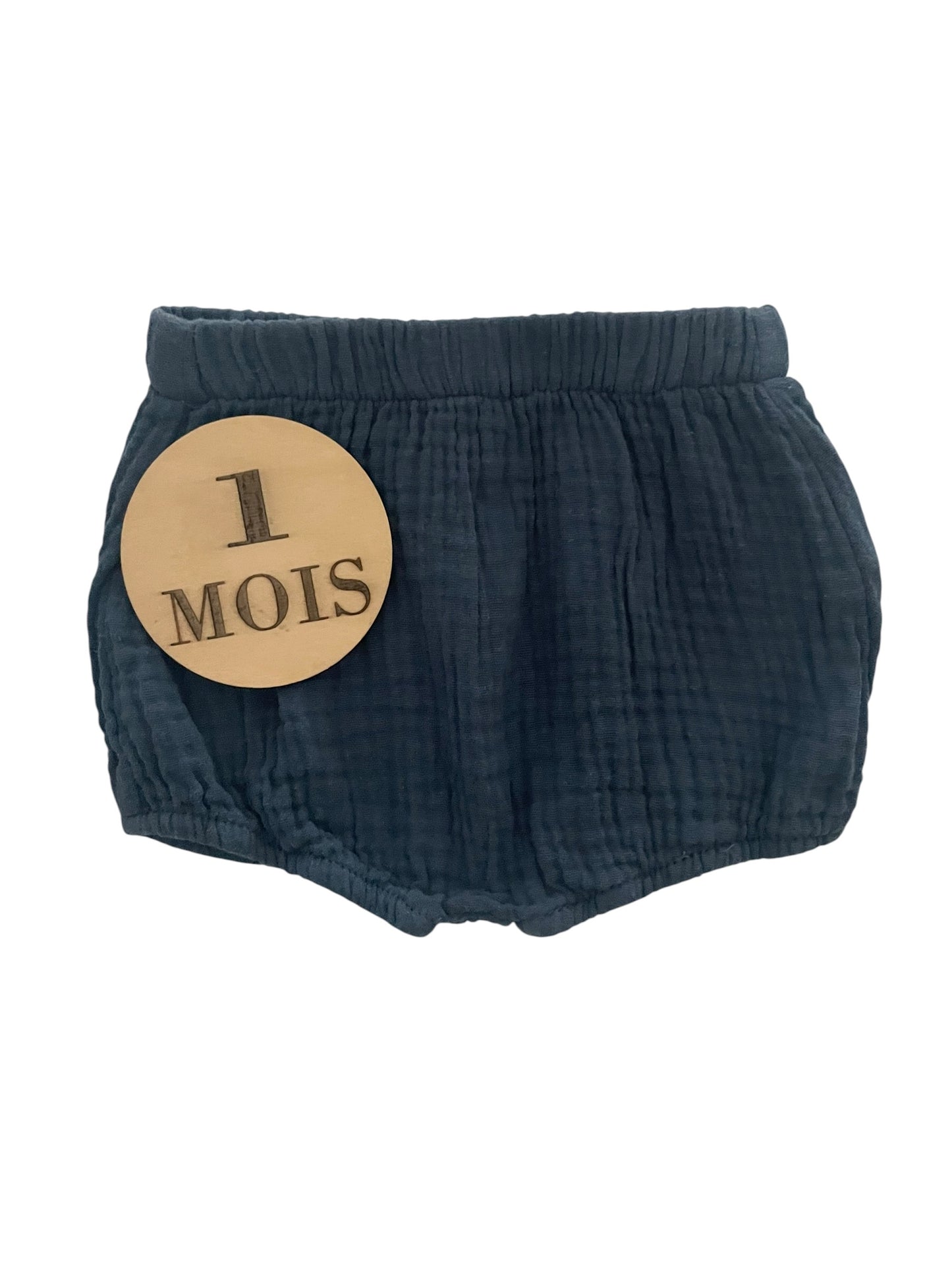 Short gaze de coton, bleu-nuit, Vertbaudet