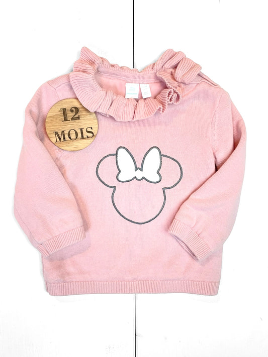 Pull rose, doublé polaire, Minnie