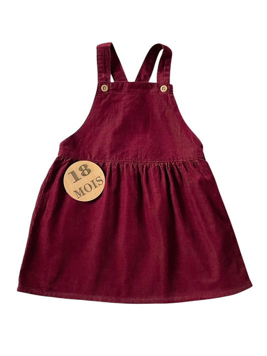 Robe velours côtelé, bordeaux, H&M