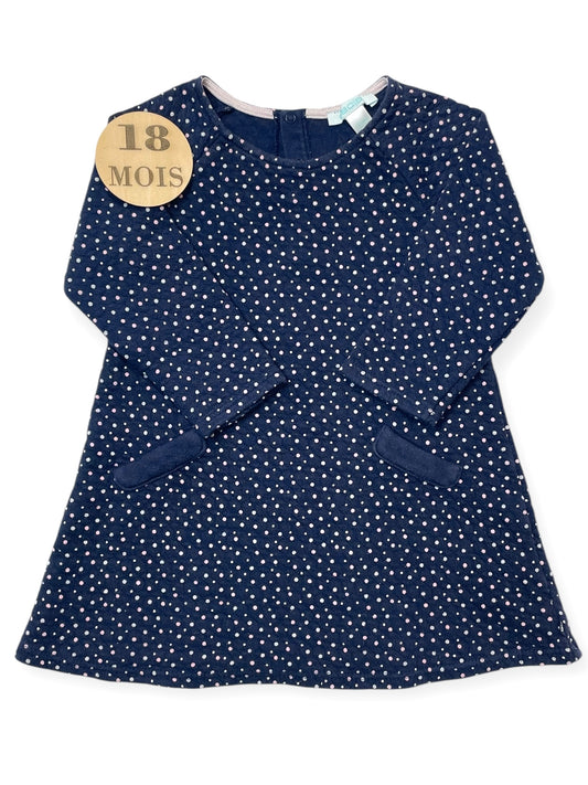 Robe bleu-marine à pois, Obaibi