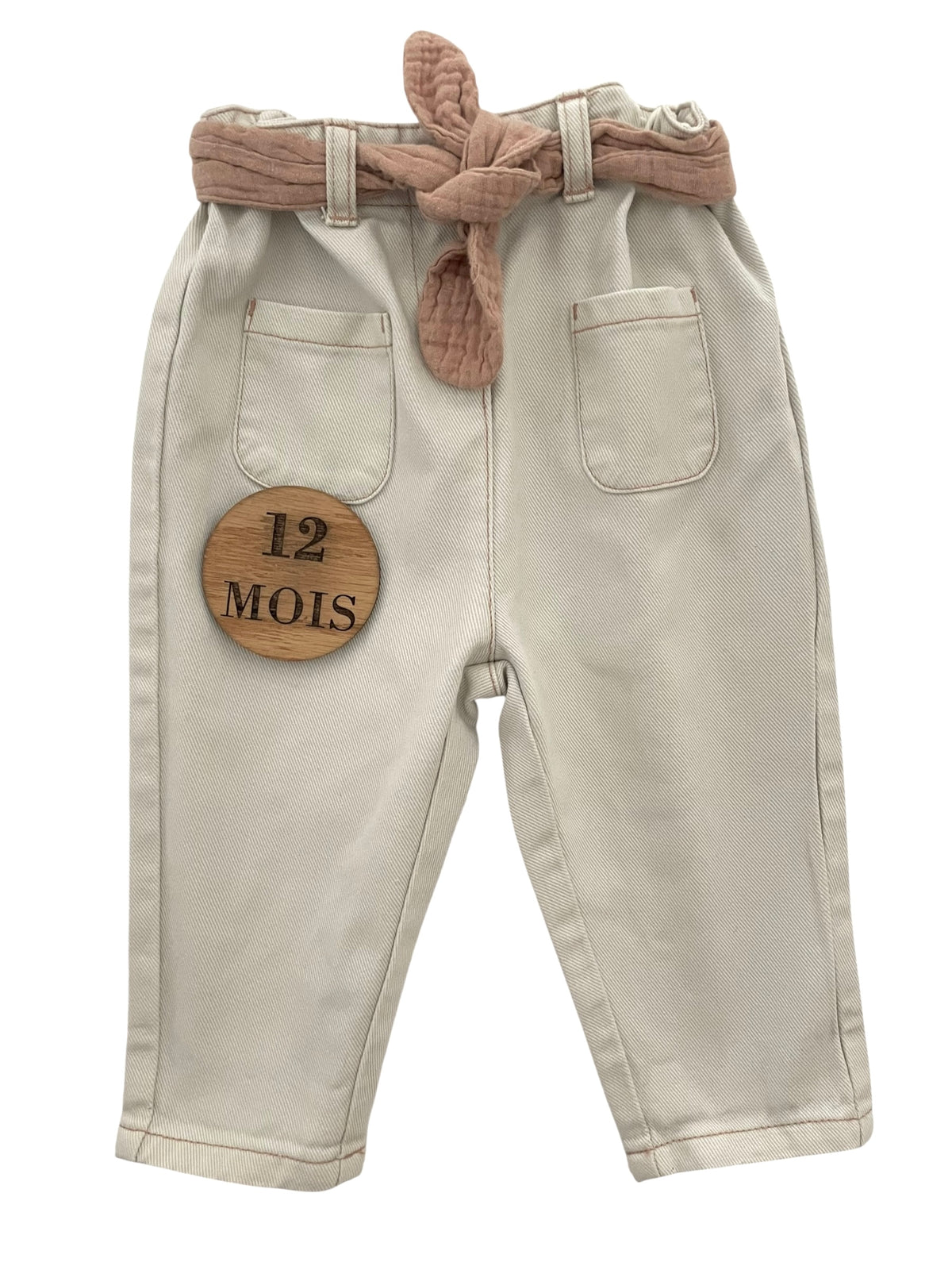 Jean écru, ceinture gaze de coton, Kiabi