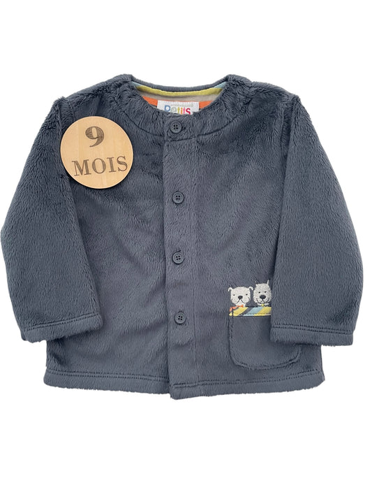 Gilet velours gris, La compagnie des petits