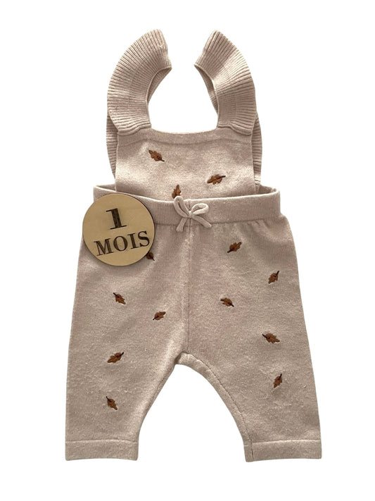 Salopette en mailles, beige, Kiabi