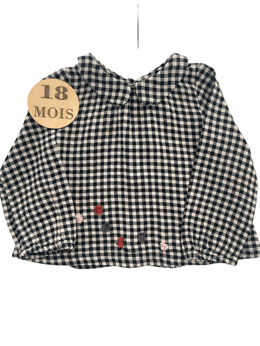 Blouse à col, vichy, Catimini