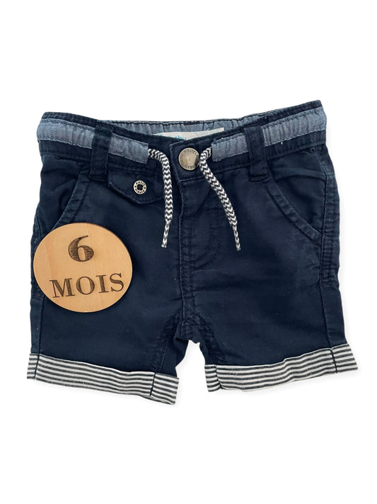 Short en toile bleu-nuit, Gémo