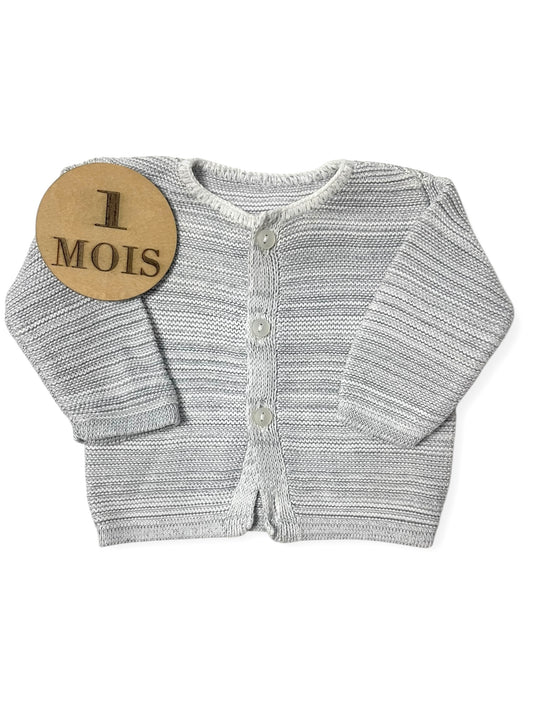 Gilet en mailles gris, fait main