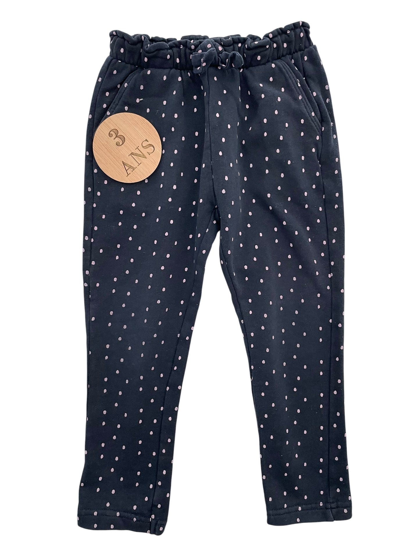 Jogging bleu-marine, fleuri, Lulu Castagnette