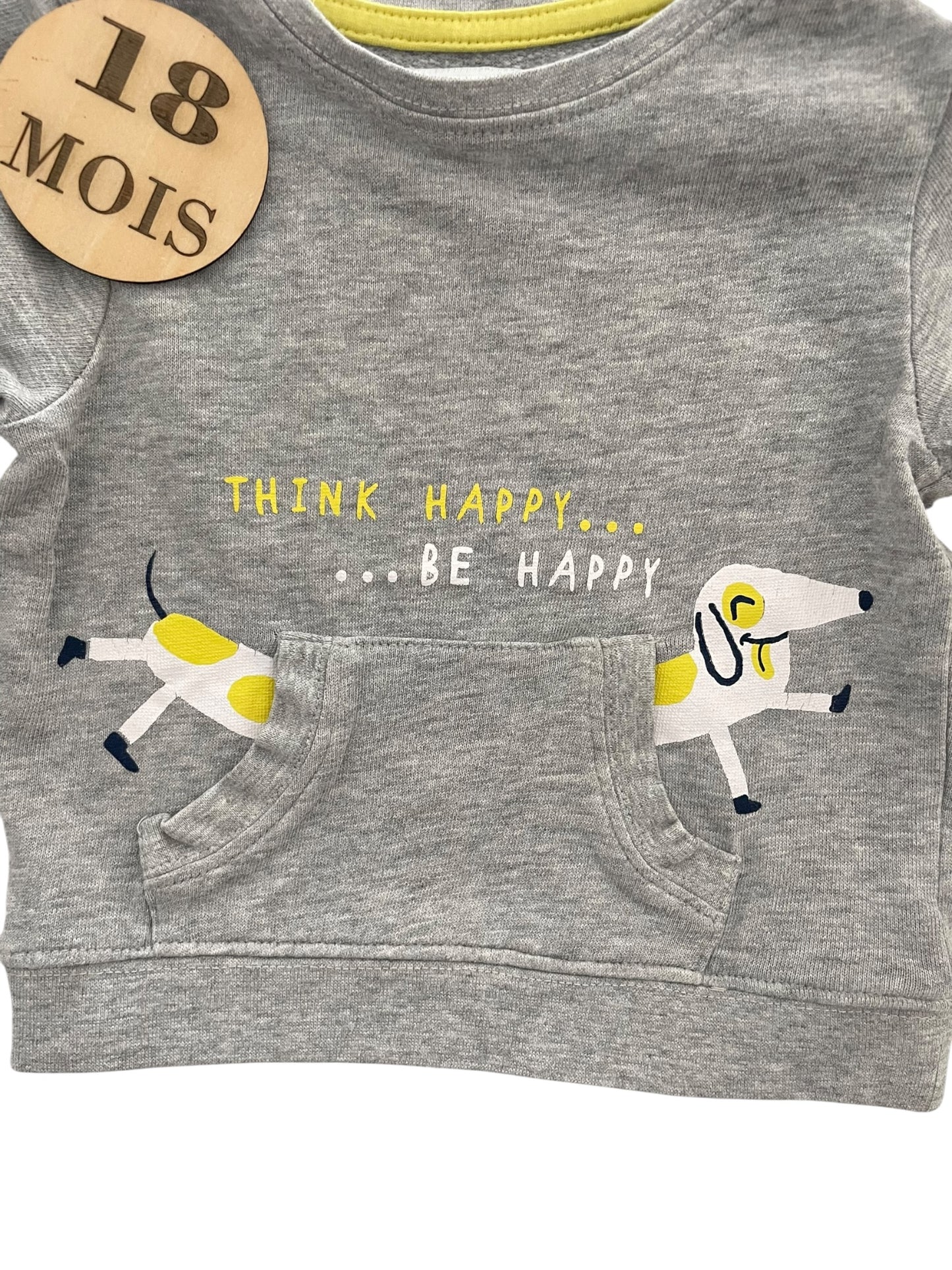 Sweat fin gris, Vertbaudet