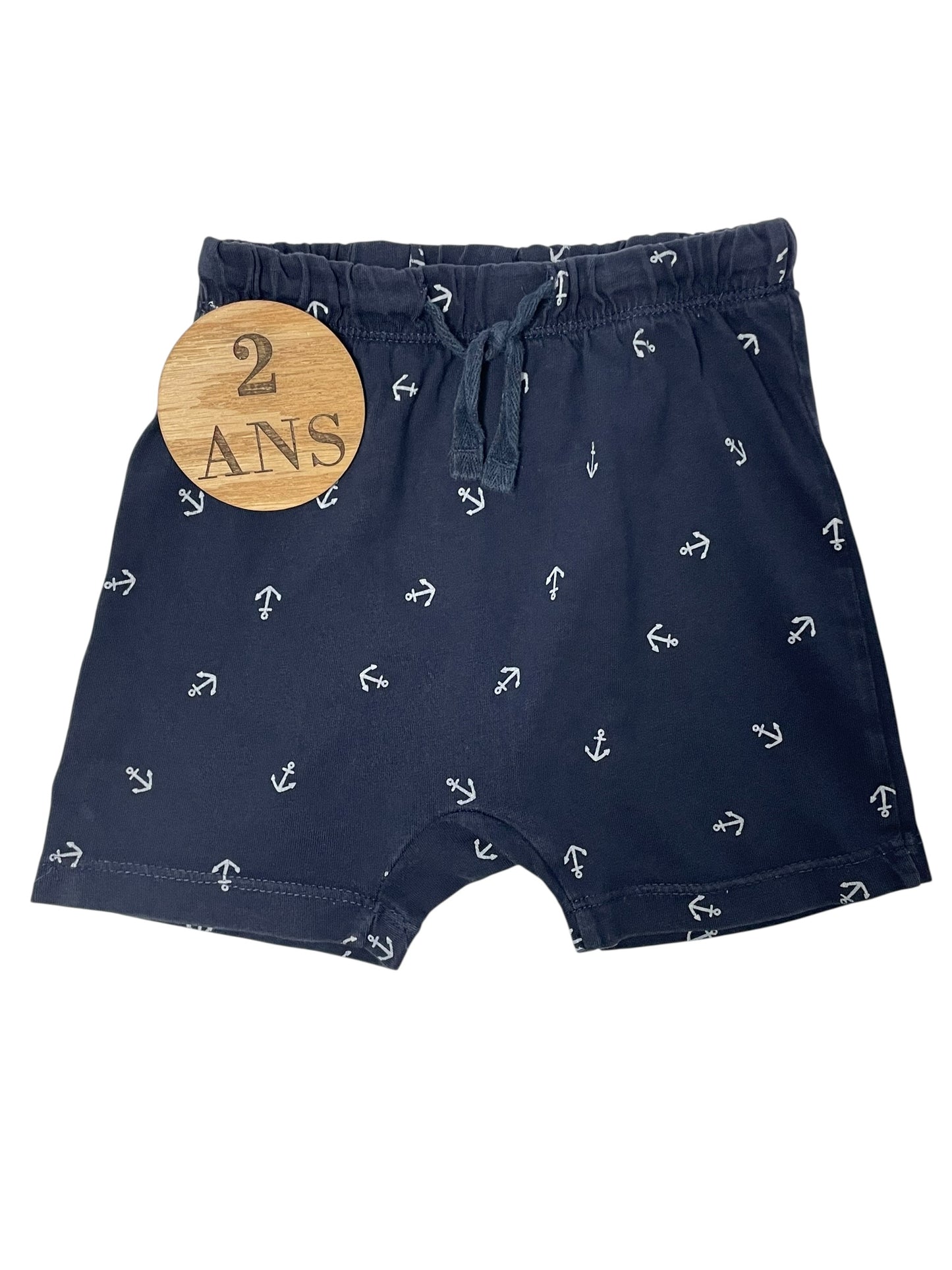 Short coton bleu-nuit, Kiabi