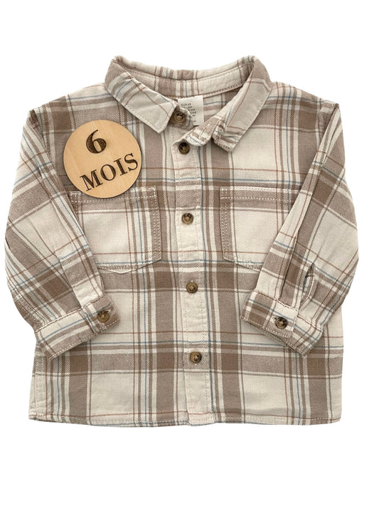 Chemise à carreaux, beige, H&M