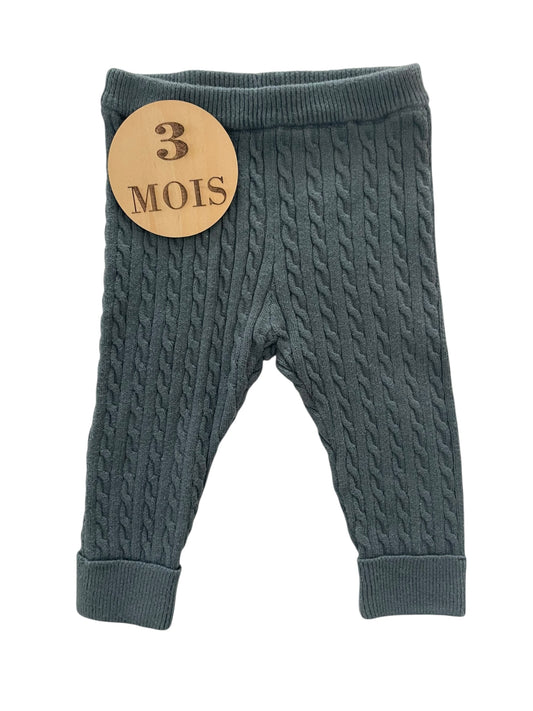 Legging épais en mailles, vert foncé