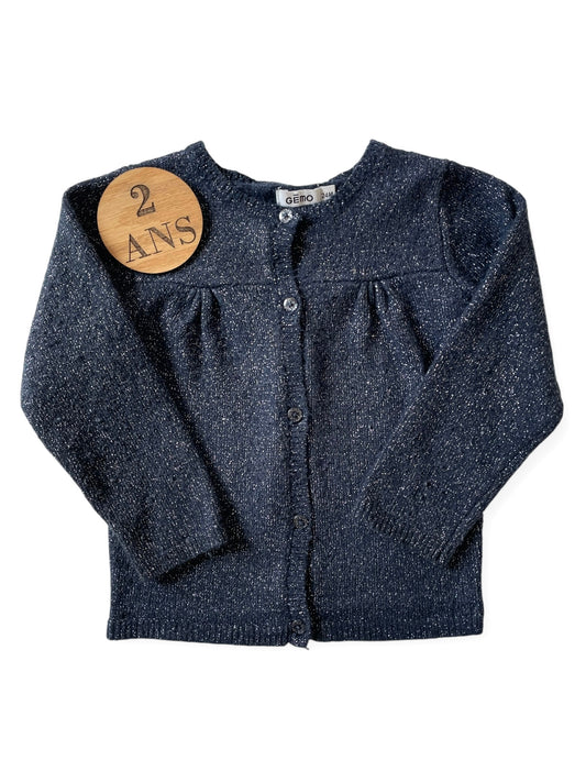 Gilet bleu-marine pailleté, Gémo