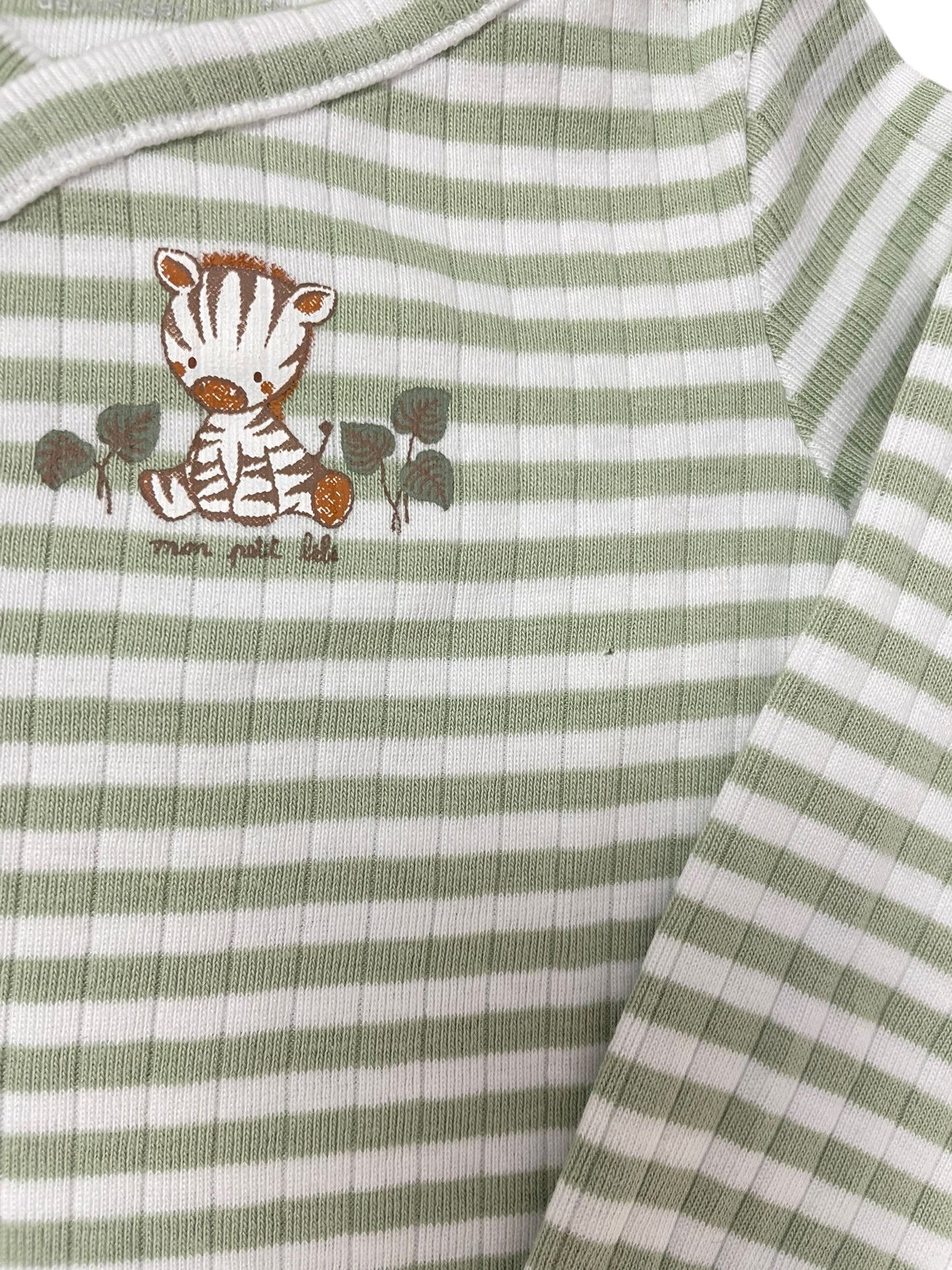 Brassière cache-cœur, verte, rayée, Sergent Major