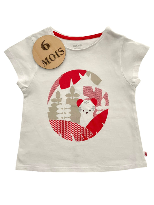 Tee-shirt blanc et rouge, Obaïbi