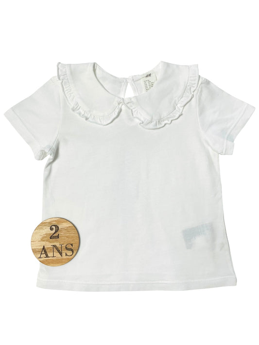 Tee-shirt à col, blanc, H&M