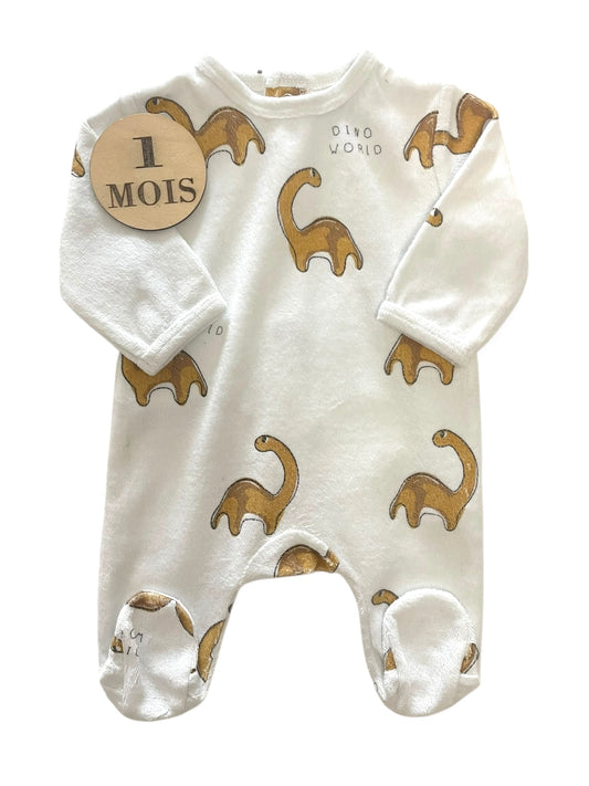 Pyjama velours blanc, Dino, Kiabi