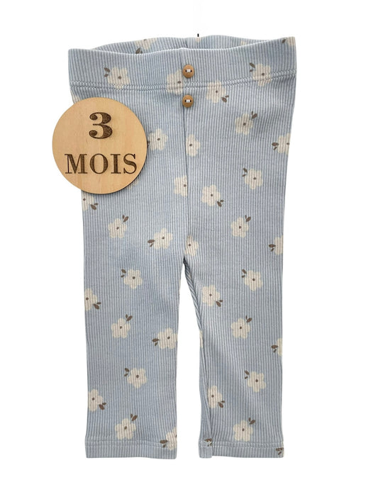 Legging côtelé, bleu fleuri, Kiabi