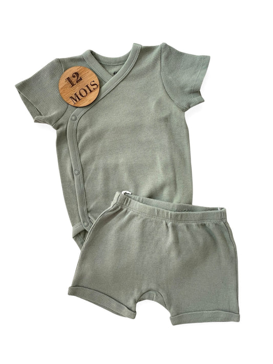 Ensemble body et short, vert, H&M