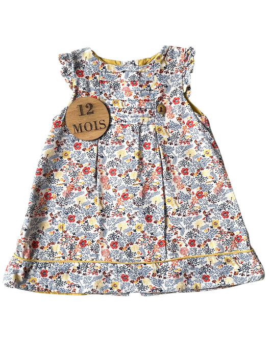 Robe velours côtelé fin, doublée, fleurie, Sergent Major