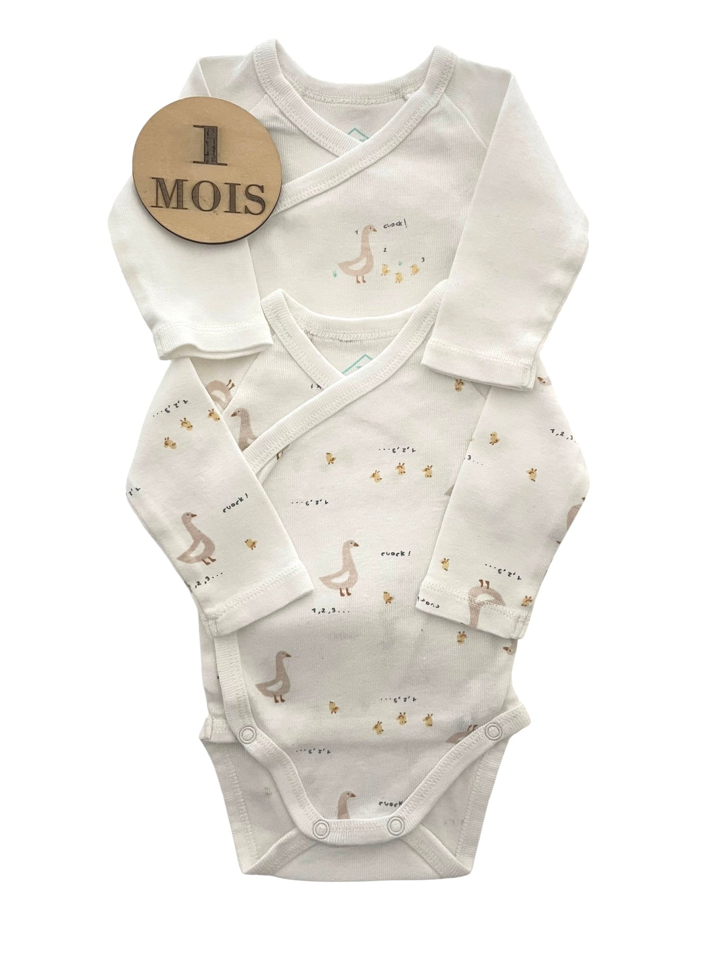 Lot 2 bodies blancs, oies, TEX