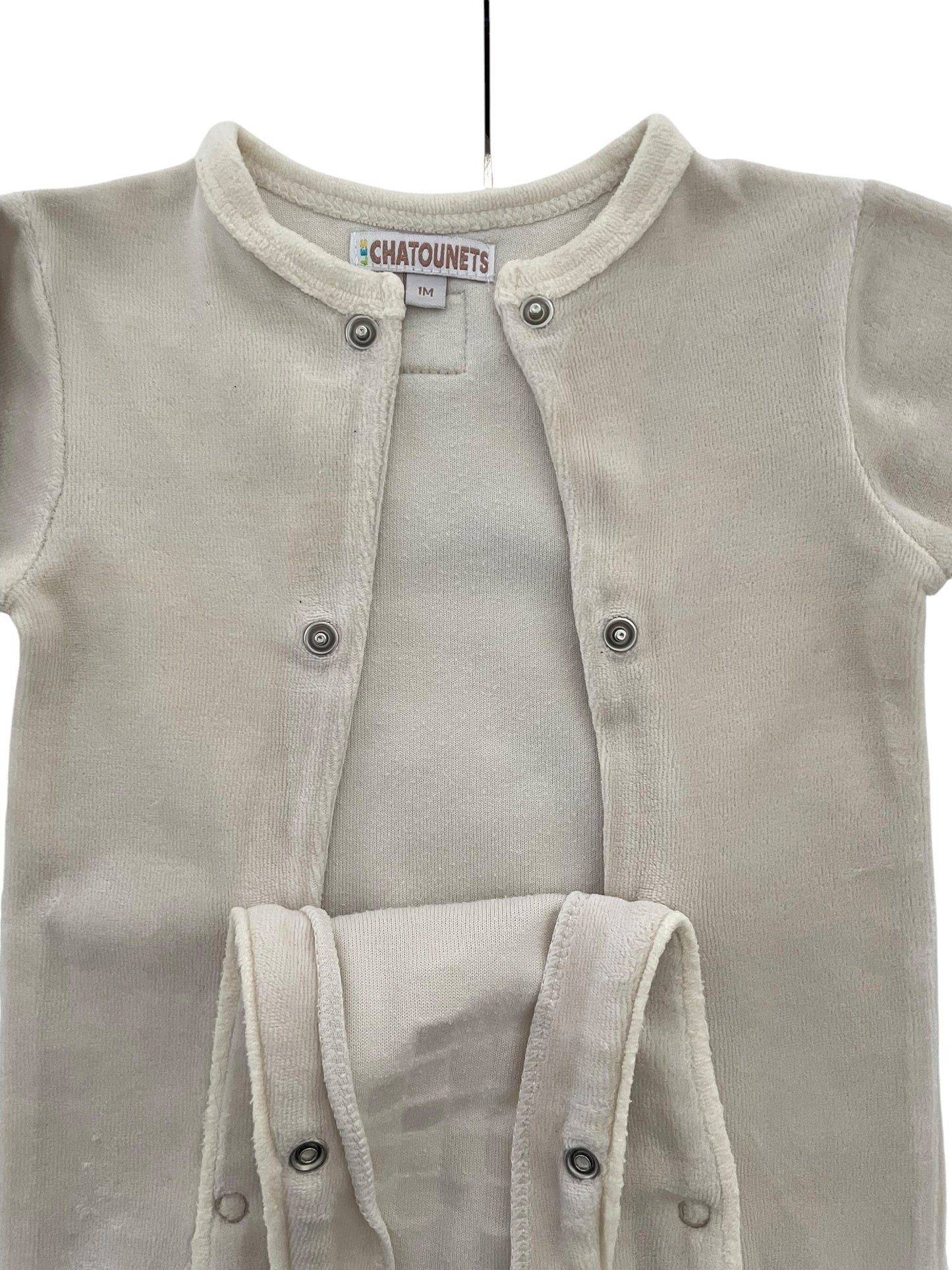 Pyjama velours gris, les chatounets