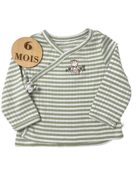 Brassière cache-cœur, verte, rayée, Sergent Major