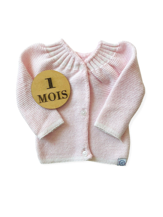 Brassière en mailles, rose pâle, La manufacture de la layette