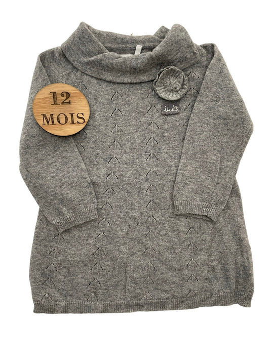 Robe pull courte / pull long, gris, IKKS